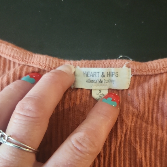 Heart & Hips Terracotta Ribbed Bodysuit - Picture 2 of 8